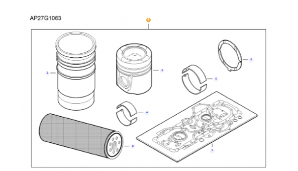 V837079868 Ремкомплект двигателя V837079868 ENGINE OVERHAUL KIT ACP0436210